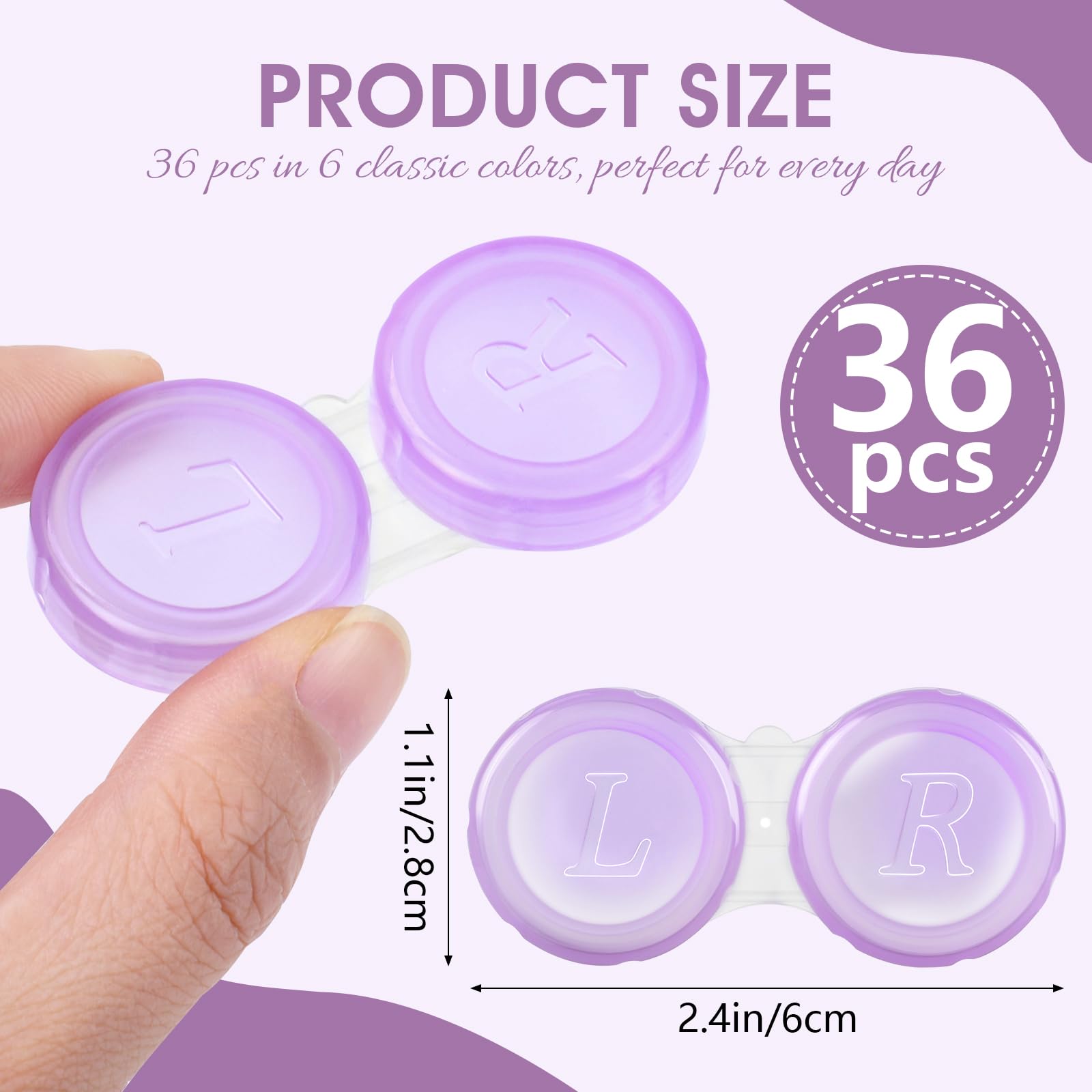 Phyyixs étui transparent pour lentilles, couleurs vives facilitant la différenciation.