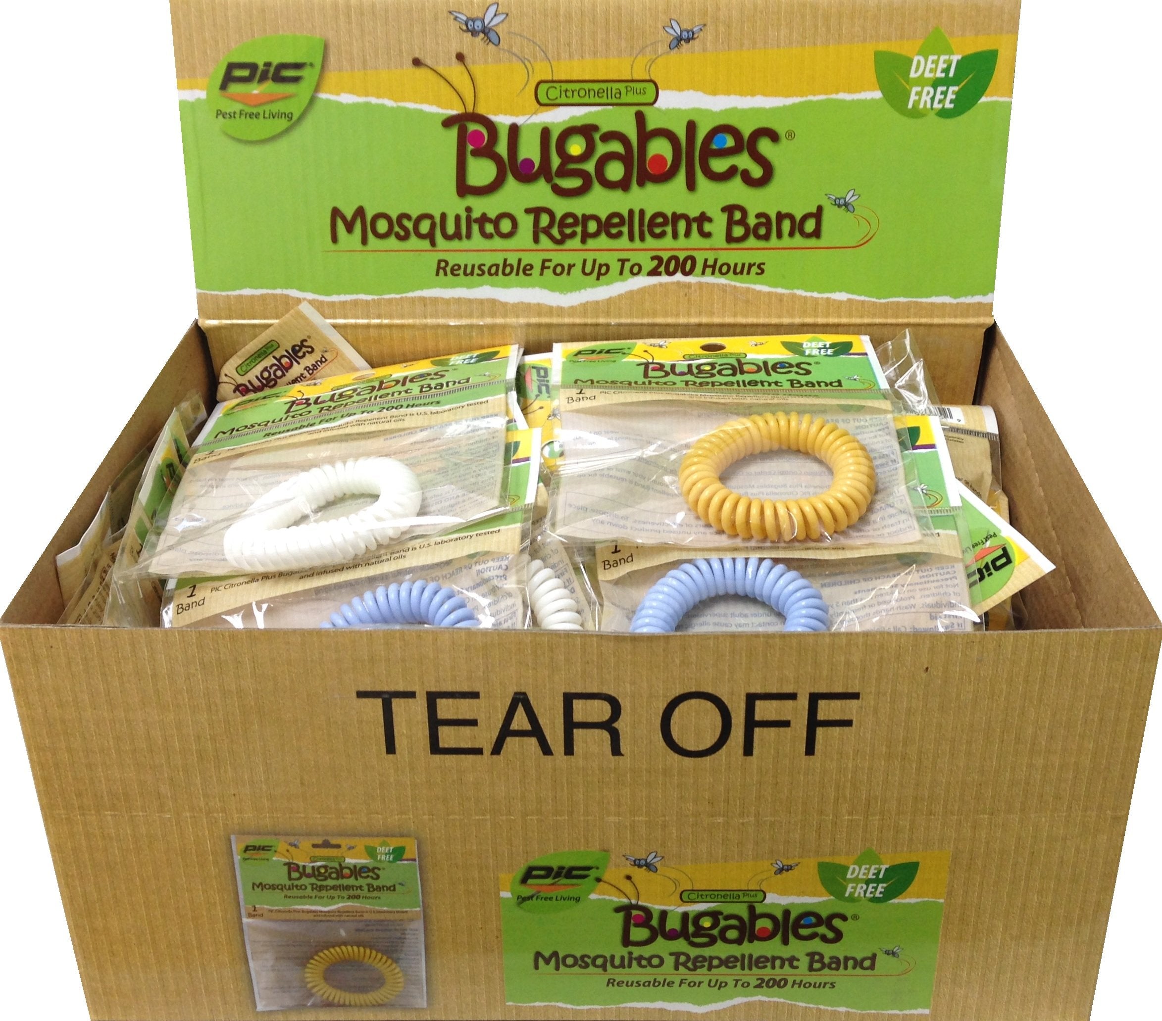 Sachet refermable PIC contenant les bracelets citronnelle pour rangement et voyage faciles