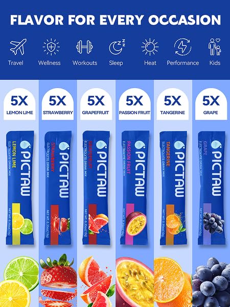 PICTAW sachets électrolytes format compact, faciles à transporter au travail ou en déplacement