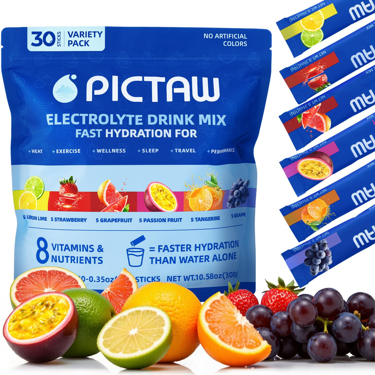 PICTAW sachets électrolytes hydratation rapide après entraînement intense et séance sportive