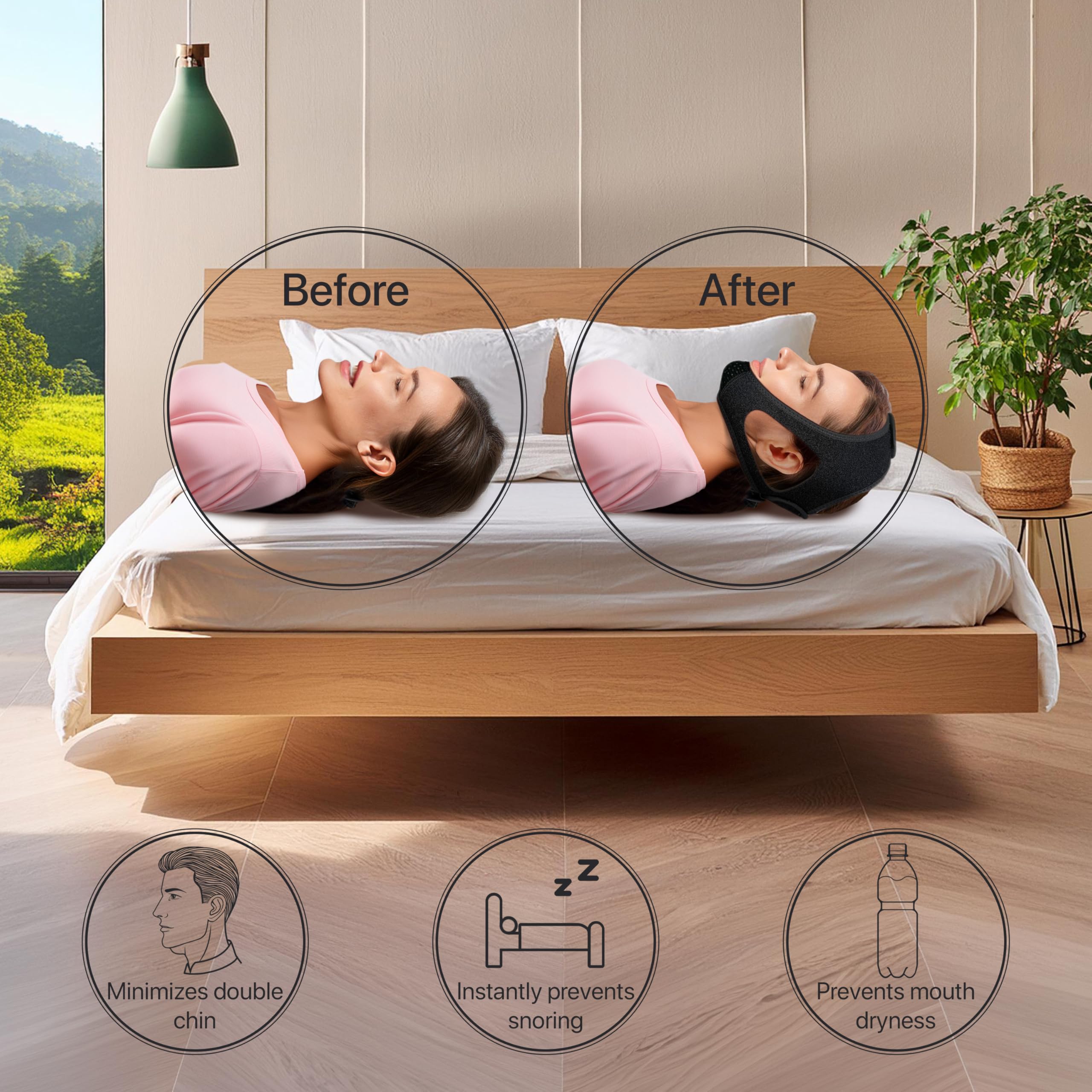 PIDOTI mentonnière : néoprène respirant pour un confort toute la nuit.