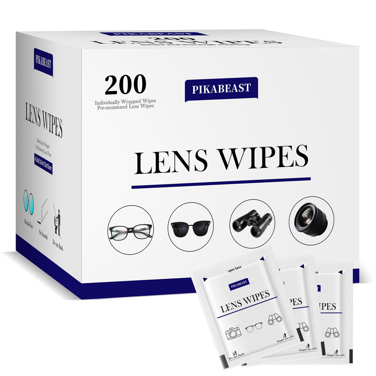 Pikabeast lingettes pour lunettes: nettoyage clair et sans traces sur les verres.