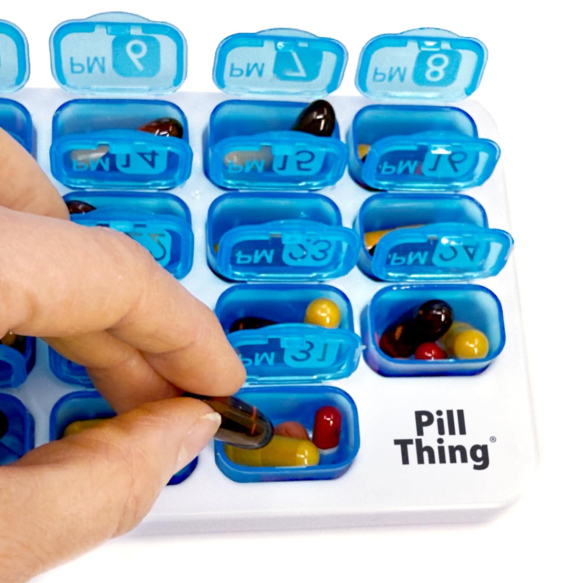 PILL THING AM-PM: 31 cas quotidiens pour une organisation fiable.