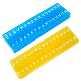 PILL THING AM PM, boîte-pilules jaune et bleu ouverte pour planification mensuelle.