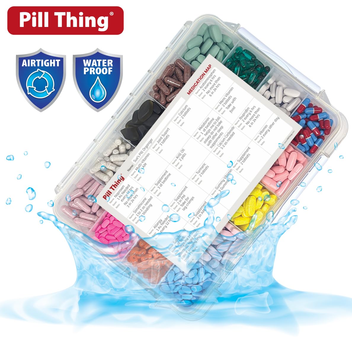 PILL THING boîte pilules étanche avec joint silicone protègent contre l'humidité.