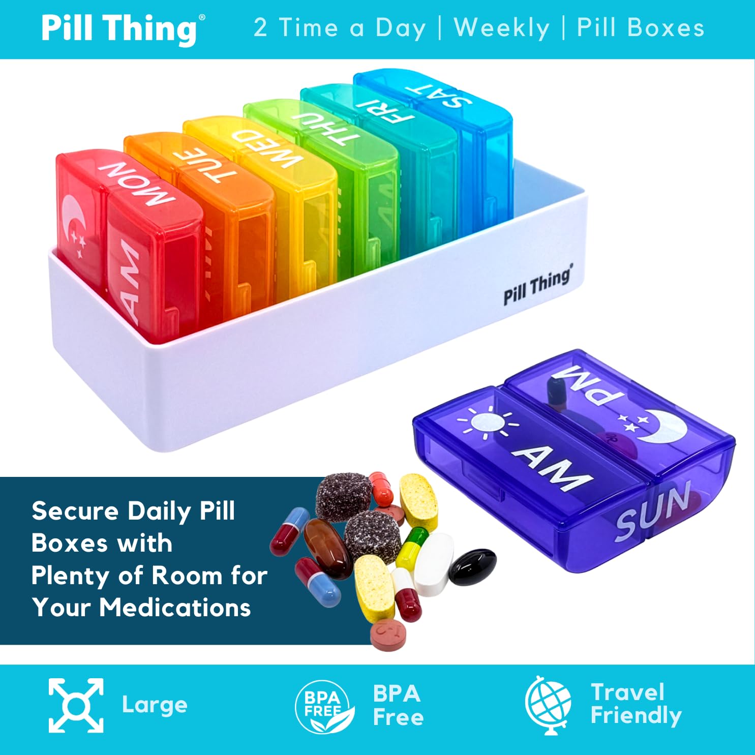 Pill Thing Code couleur jours, visualisez rapidement votre semaine.