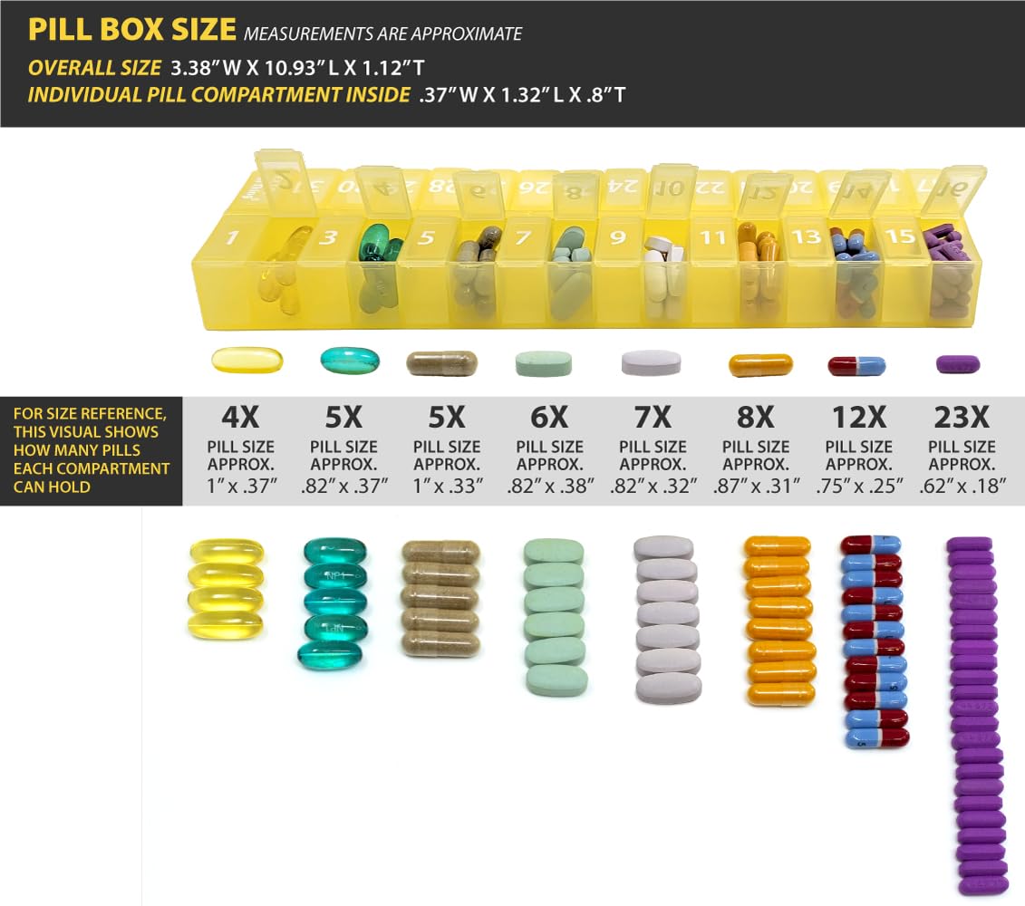 PILL THING AM PM, deux boîtes pour organisation mensuelle des pilules.