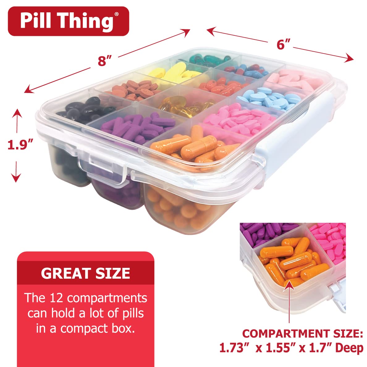 PILL THING idéal pour voyager, tout dans un seul boîtier.