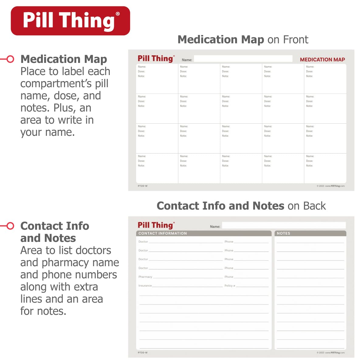 PILL THING matériau sans BPA assure une utilisation sûre au quotidien.