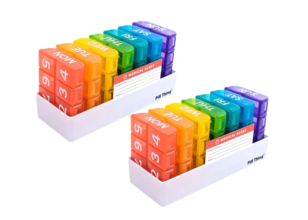 PILL THING organiseur pilules hebdomadaire pour une gestion quotidienne.
