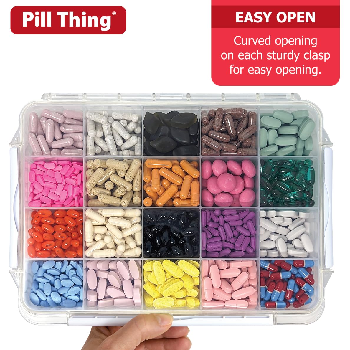 PILL THING poignee voyage pour transporter facilement vos pilules.
