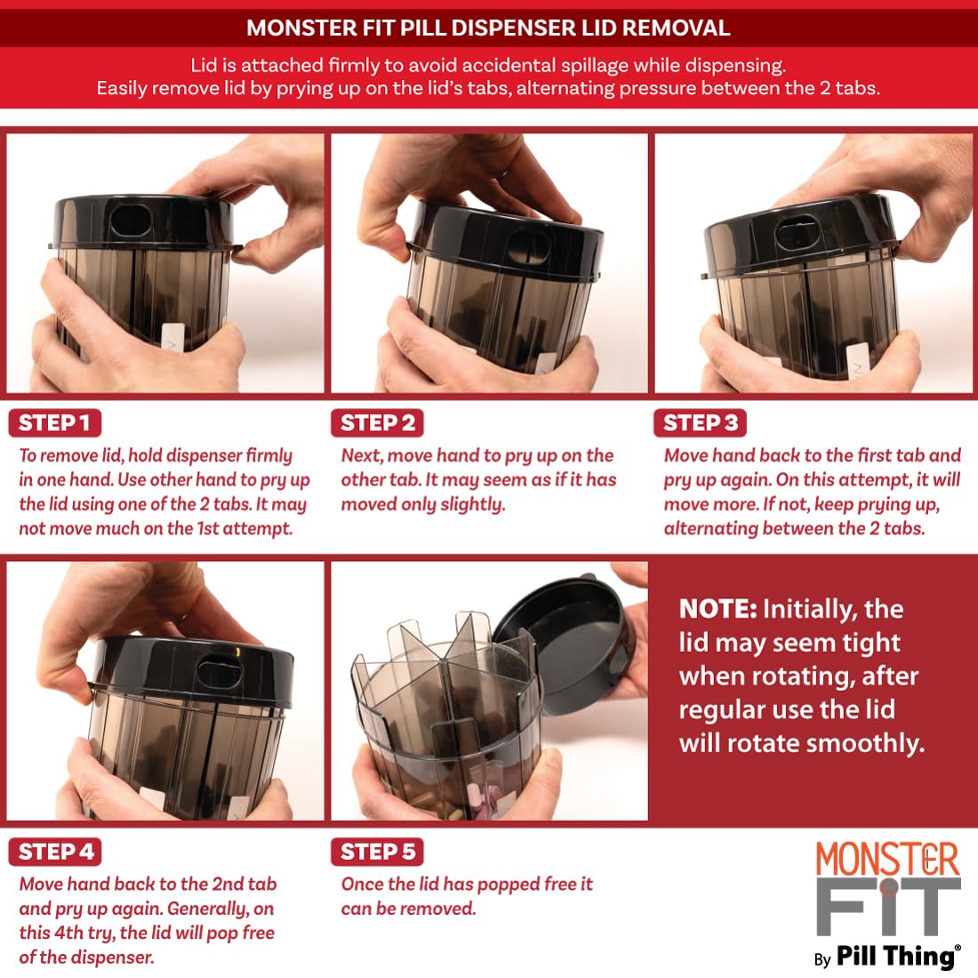 Pill Thing Rotation distribution: dispense precisement pilule par pilule.