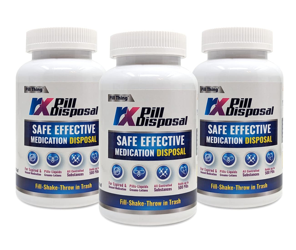 Pill Thing RX Disposal, bouteille 17oz prête à détruire des pilules en toute sécurité.