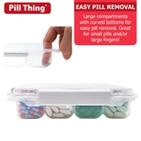 PILL THING fermetures solides empêchent les déversements pendant le transport.