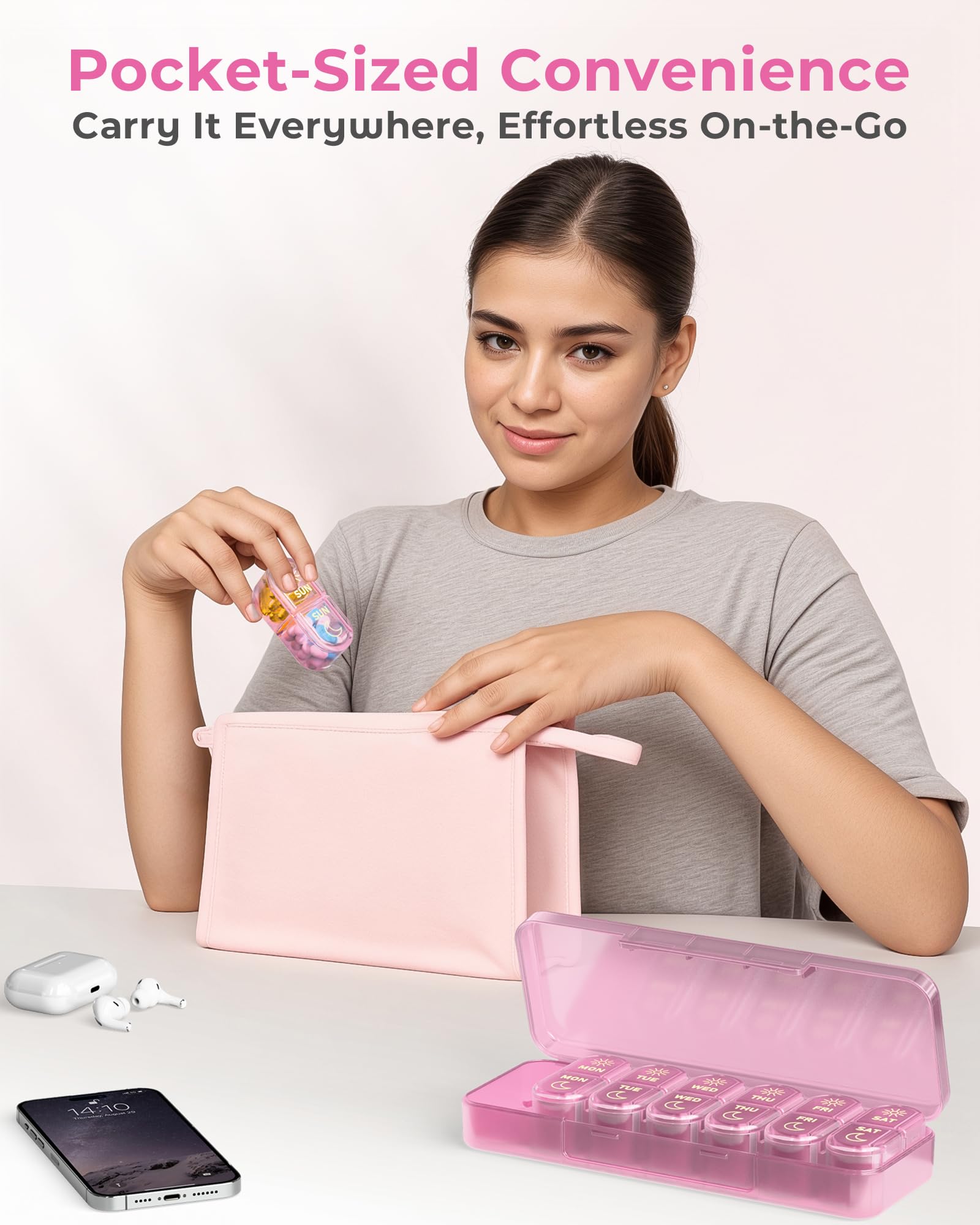 Pillex capacité organisation suppléments, rangement efficace des vitamines.
