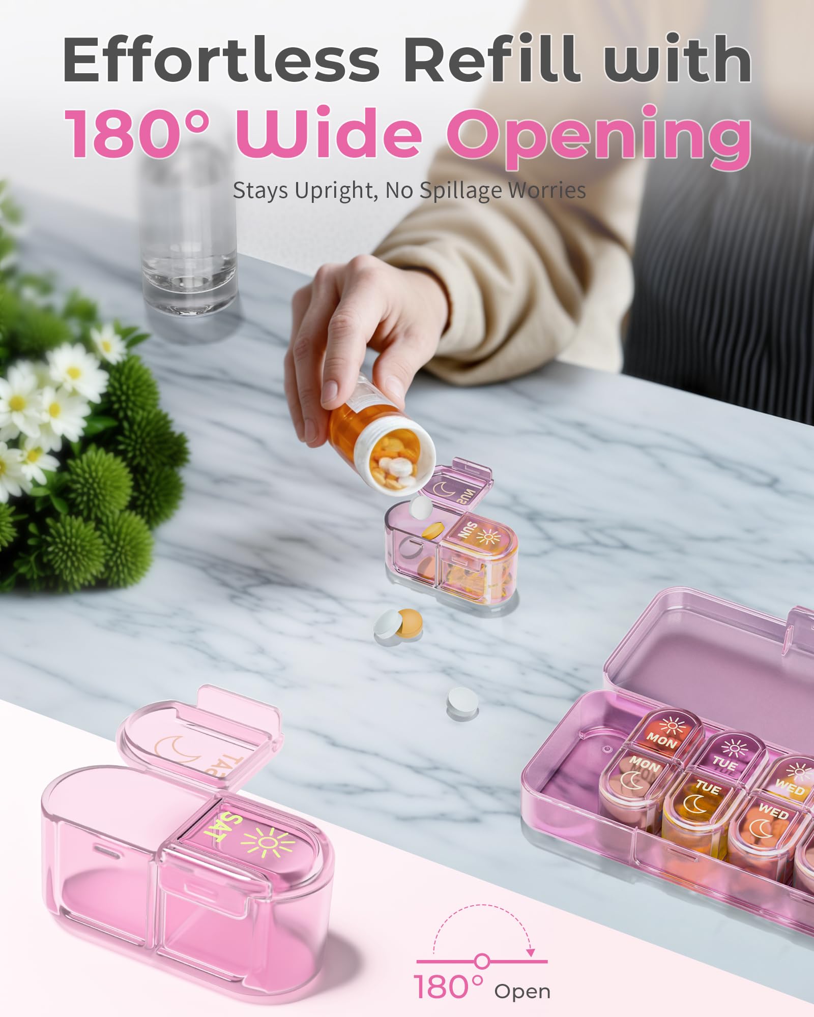 Pillex design compact portable, facile à glisser dans une poche.