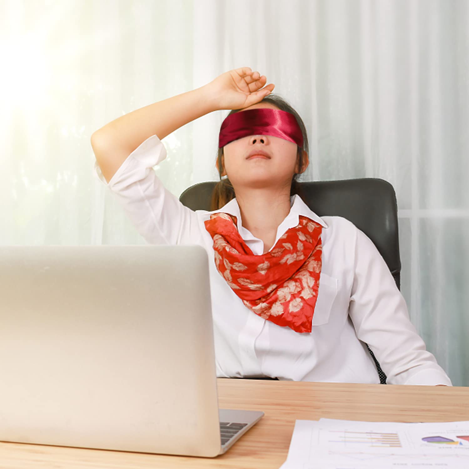 Pimoys masque yeux satin confort à domicile ou au bureau, usage polyvalent