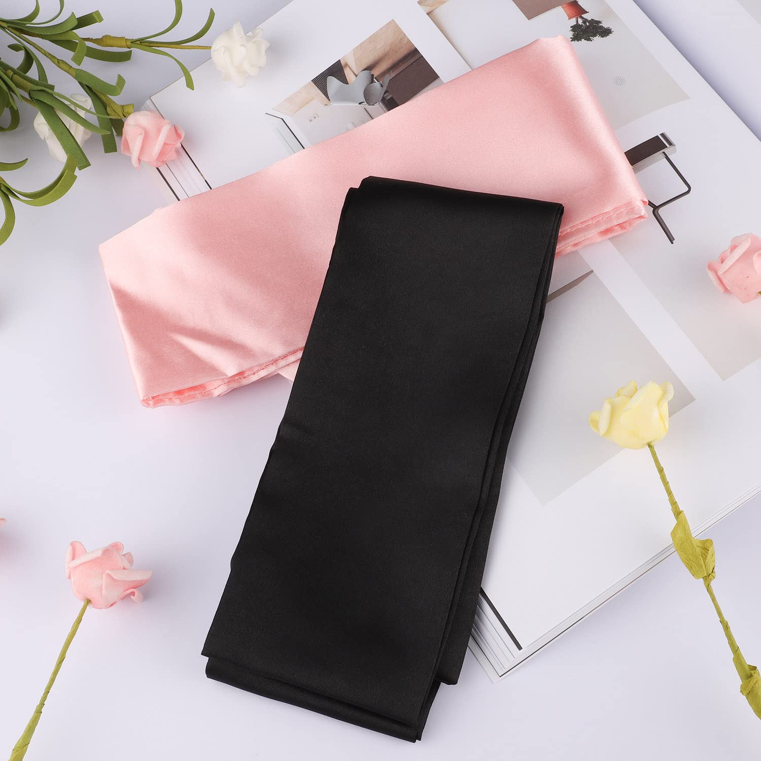 Pimoys masque yeux rose en satin, confort léger pour voyages et siestes.
