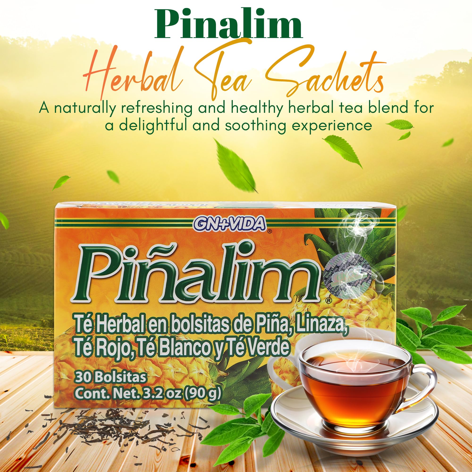 PIÑALIM TE: ingrédients ananas et graines de lin pour une infusion naturelle