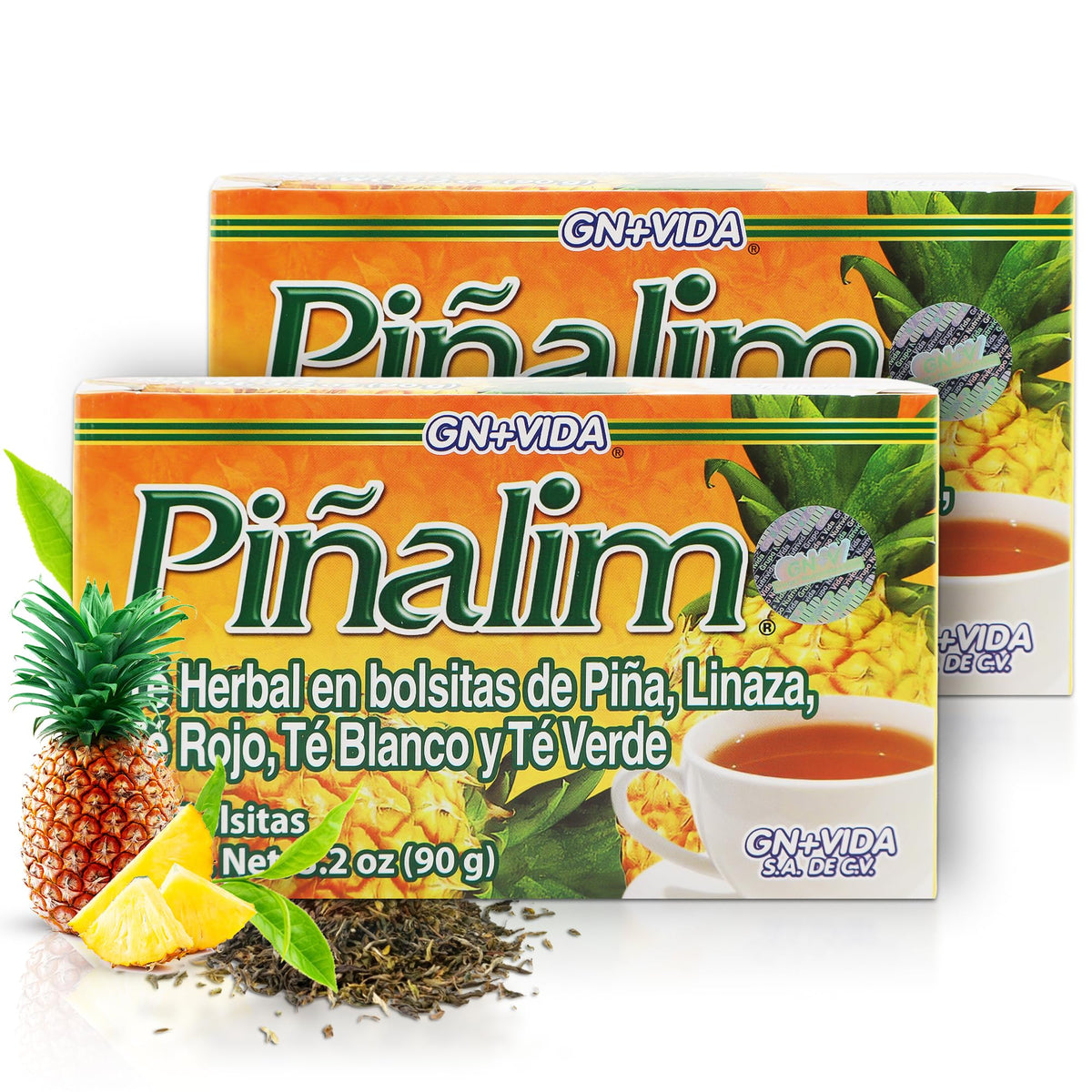 PIÑALIM GN+ VIDA Pinalim Thé: boîte de sachets prête pour une routine detox nocturne.