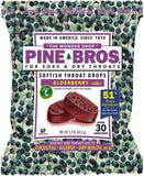 Pine Bros Drops au sureau dans une poche refermable, pratique au quotidien pour le confort de gorge.