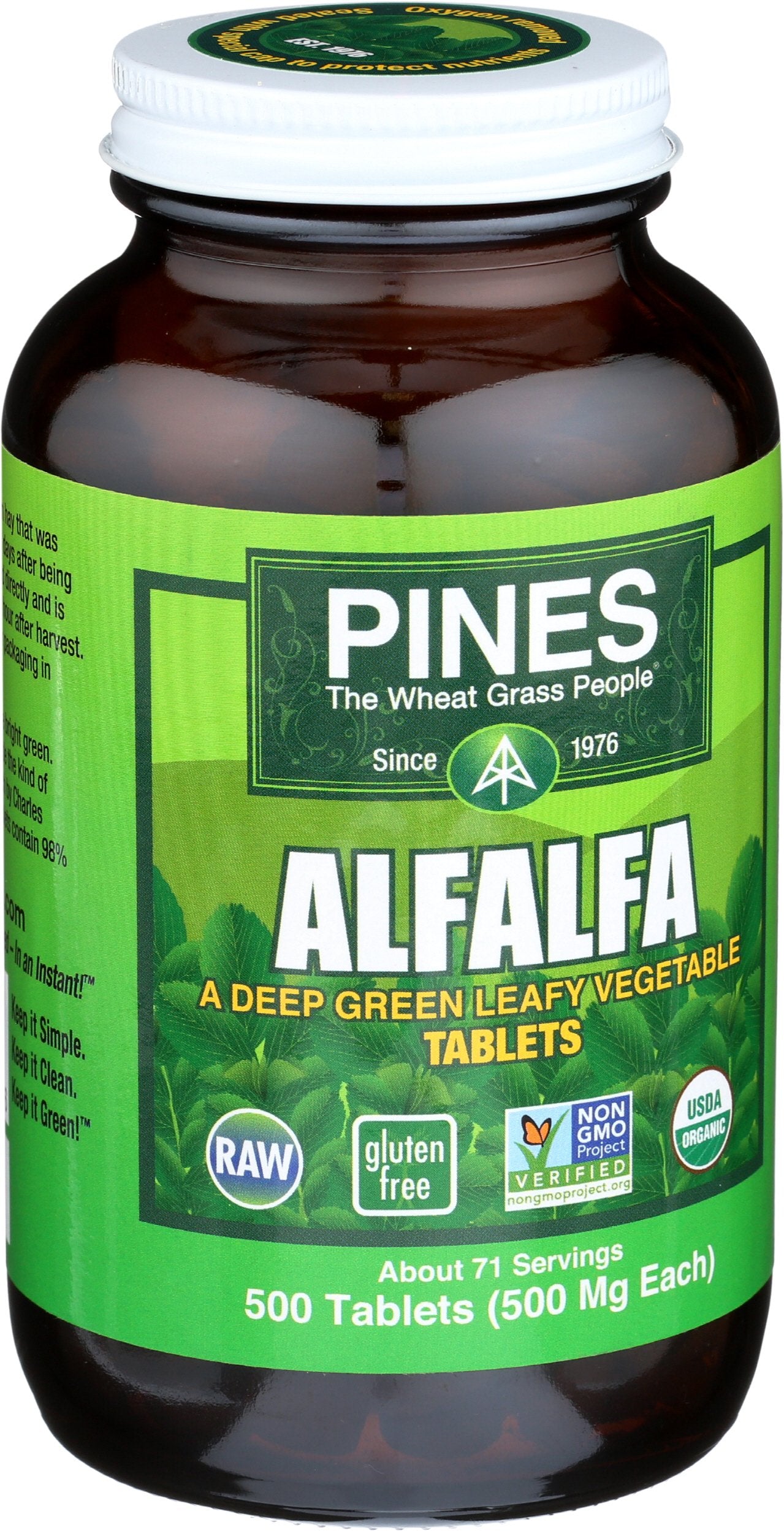 Pines Alfalfa – capsules faciles à prendre avec eau ou jus