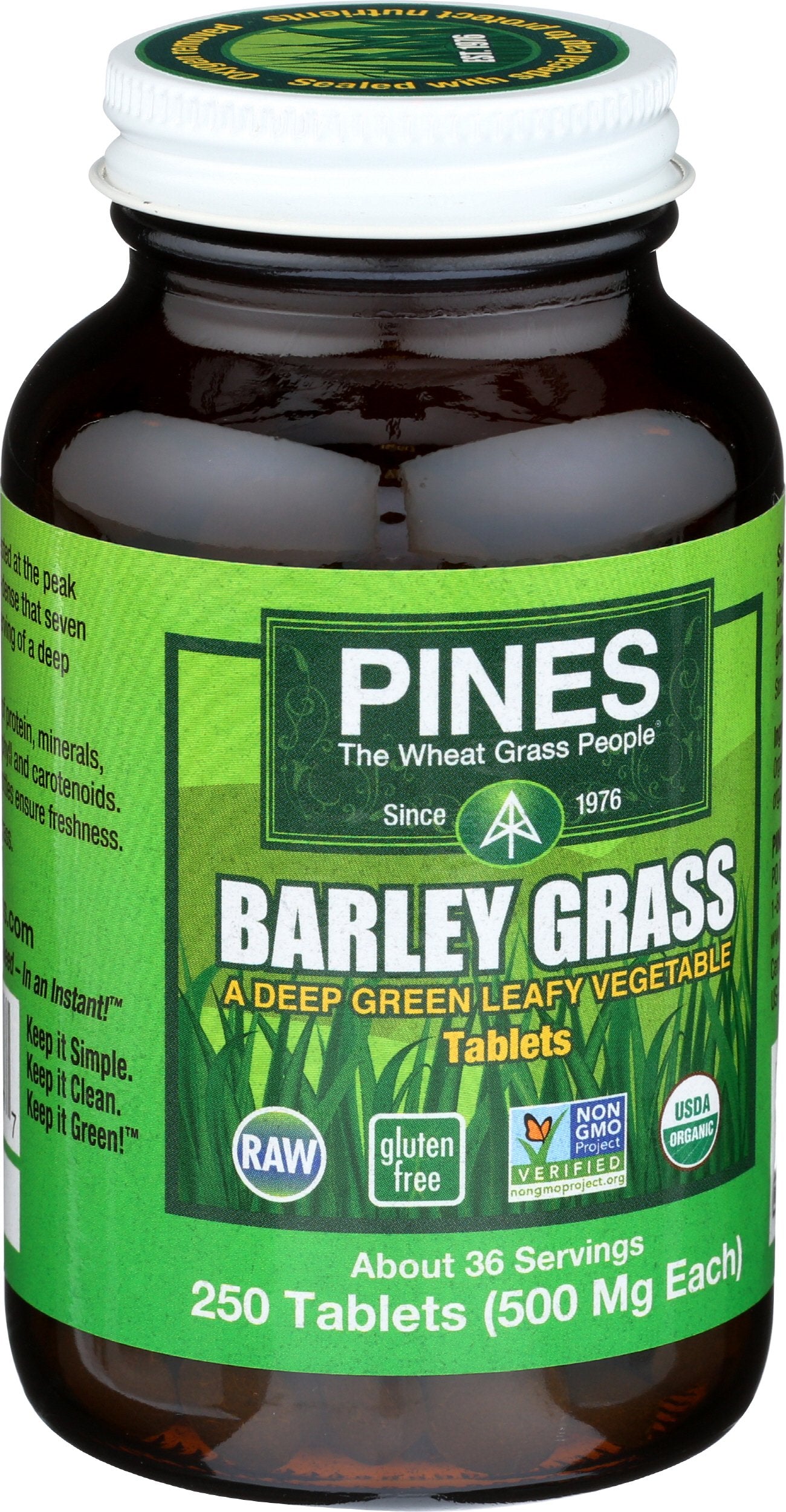 Pines Barley Grass, dosage 500 mg, facile à intégrer au petit-déjeuner
