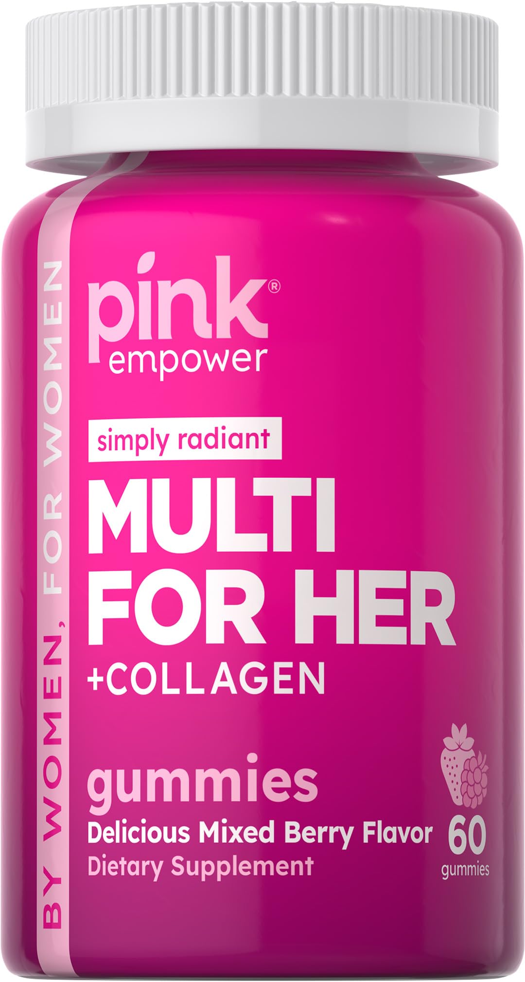 Gommes PINK vitamines pour femmes saveur fruits mélangés, soutien nutritionnel quotidien