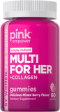 Gommes PINK vitamines pour femmes saveur fruits mélangés, soutien nutritionnel quotidien