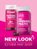 PINK Prenatal Gummies étui élégant: présentation soignée et pratique.