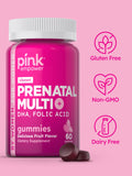 PINK Prenatal Gummies portions pratiques pour emporter lors des déplacements.