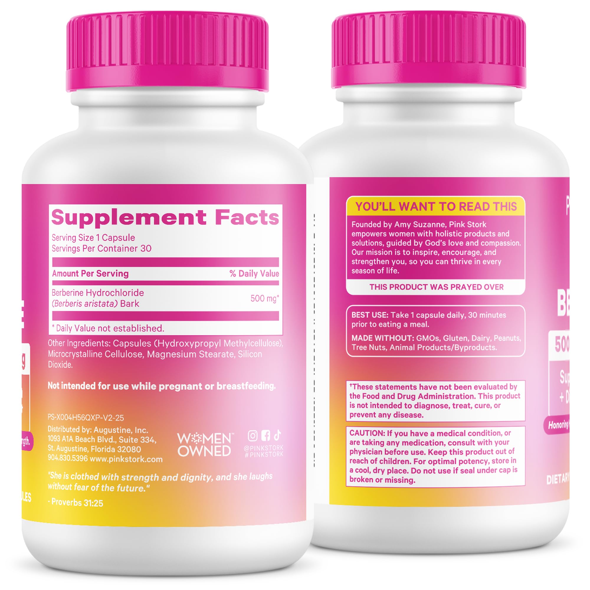 Design et confort Pink Stork Berberine 500mg, expérience produit agréable.