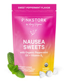 Pink Stork bonbons menthe bio, soutien potentiel au confort digestif pendant la grossesse.