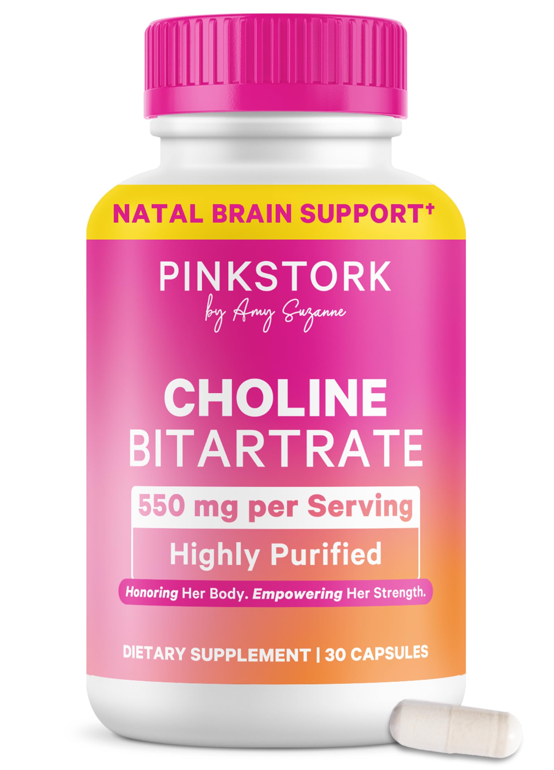 Pink Stork Choline – Bouteille prête à l’emploi pour la routine prénatale quotidienne.