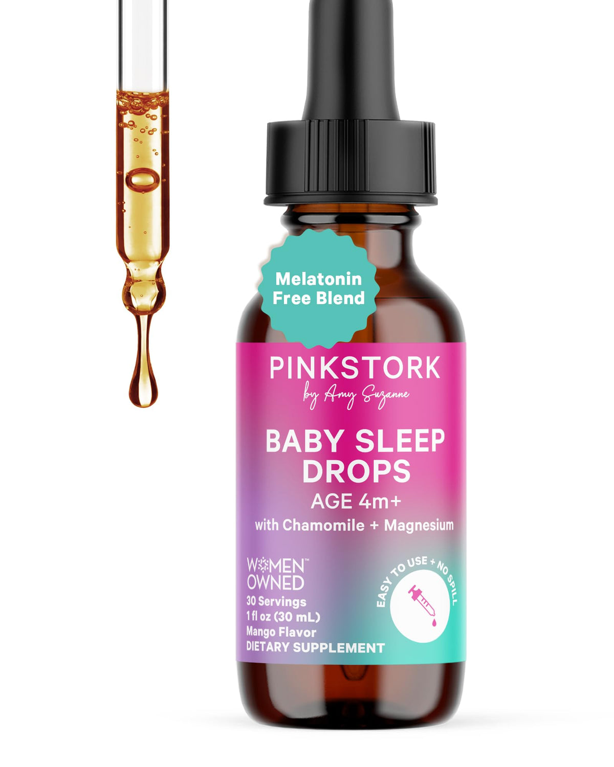 Gouttes Pink Stork Sommeil bébé dans la bouteille, pratique au coucher.