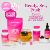 Ensemble capsules et huile Pink Stork Labor Prep pour travail et récupération