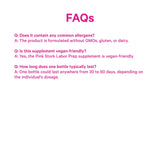 Plan et ingrédients visibles dans Pink Stork Labor Prep