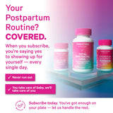 Boîte Pink Stork Lactation Probiotics ouverte, utilisation simple au quotidien.