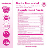 Étiquette sans gluten et sans OGM sur Pink Stork Liquid Prenatal
