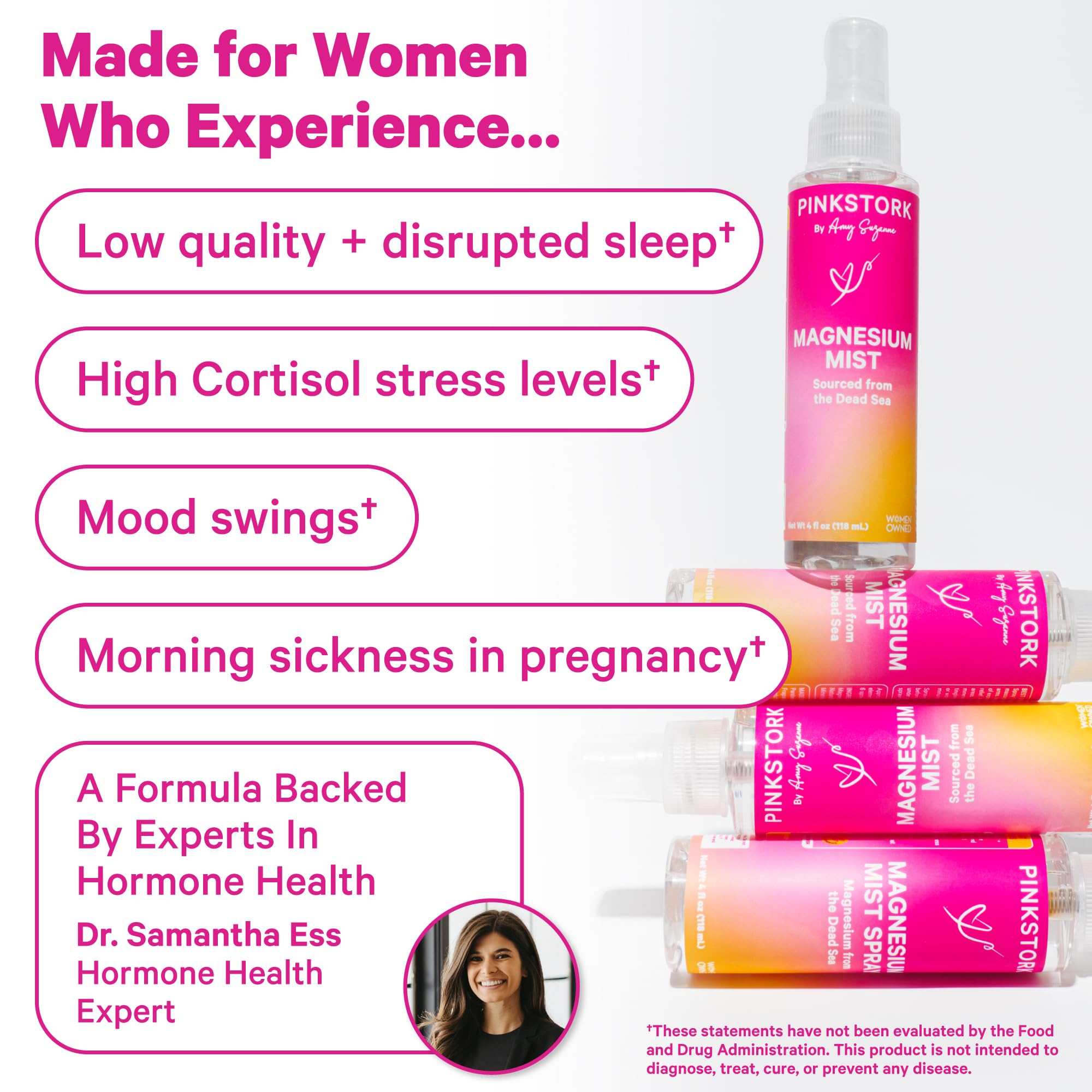 Absorption rapide de Pink Stork Magnesium Mist sur la peau.