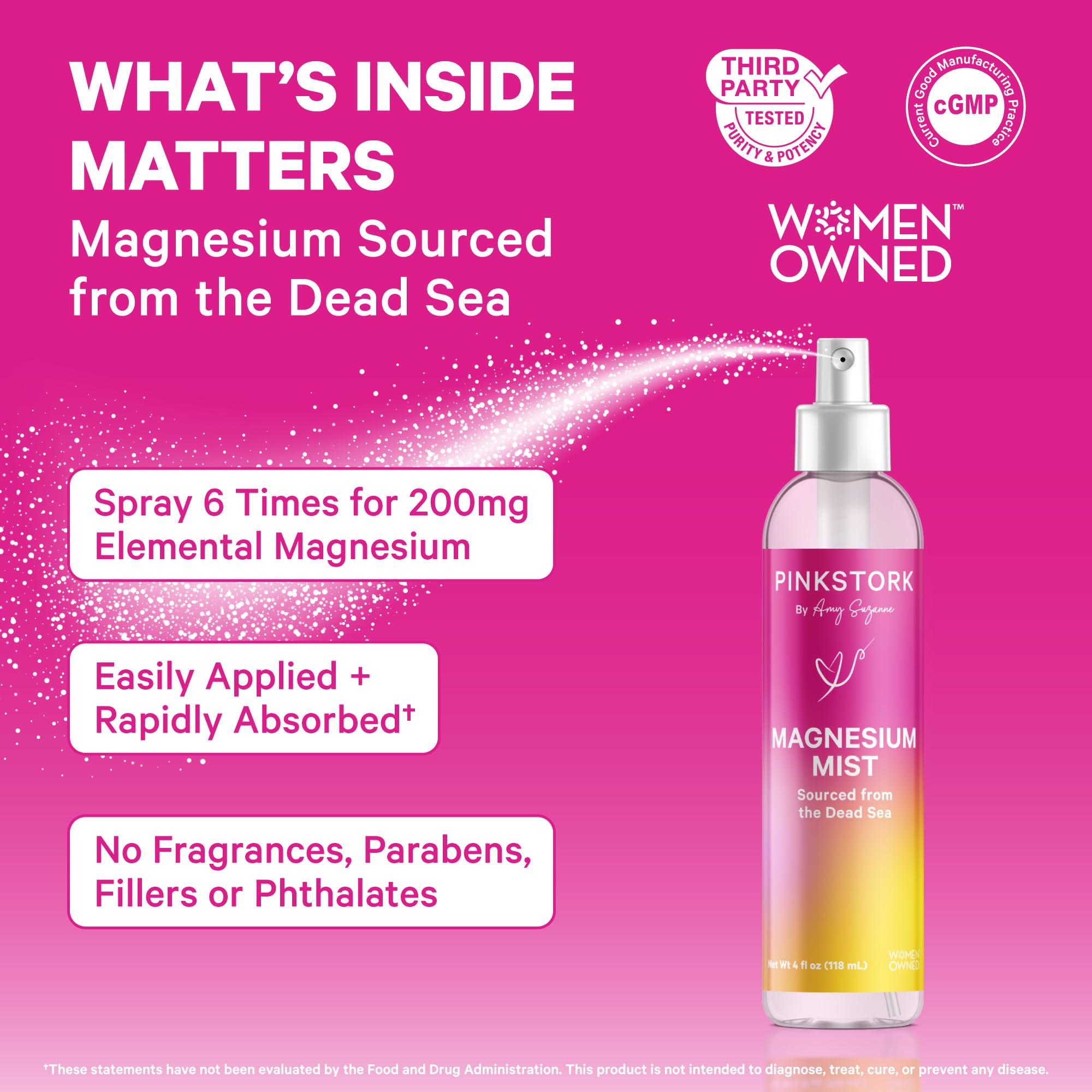 Application sur la peau avec Pink Stork pour un calme potentiel.