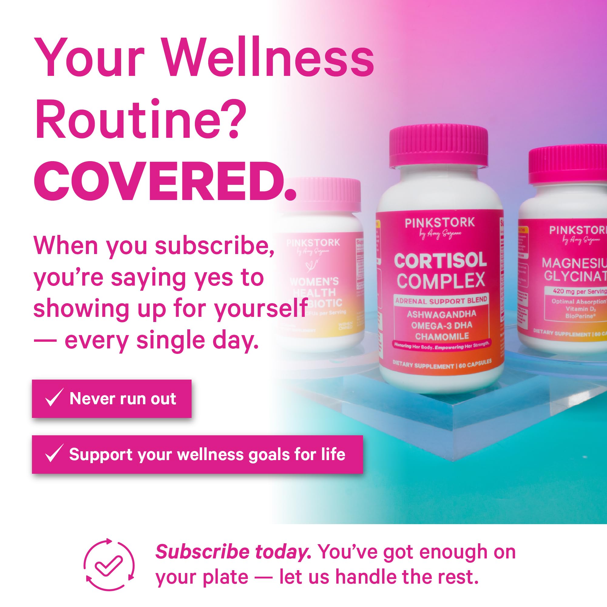 Pink Stork Omega 3 – Dosage quotidien recommandé pour deux gélules.