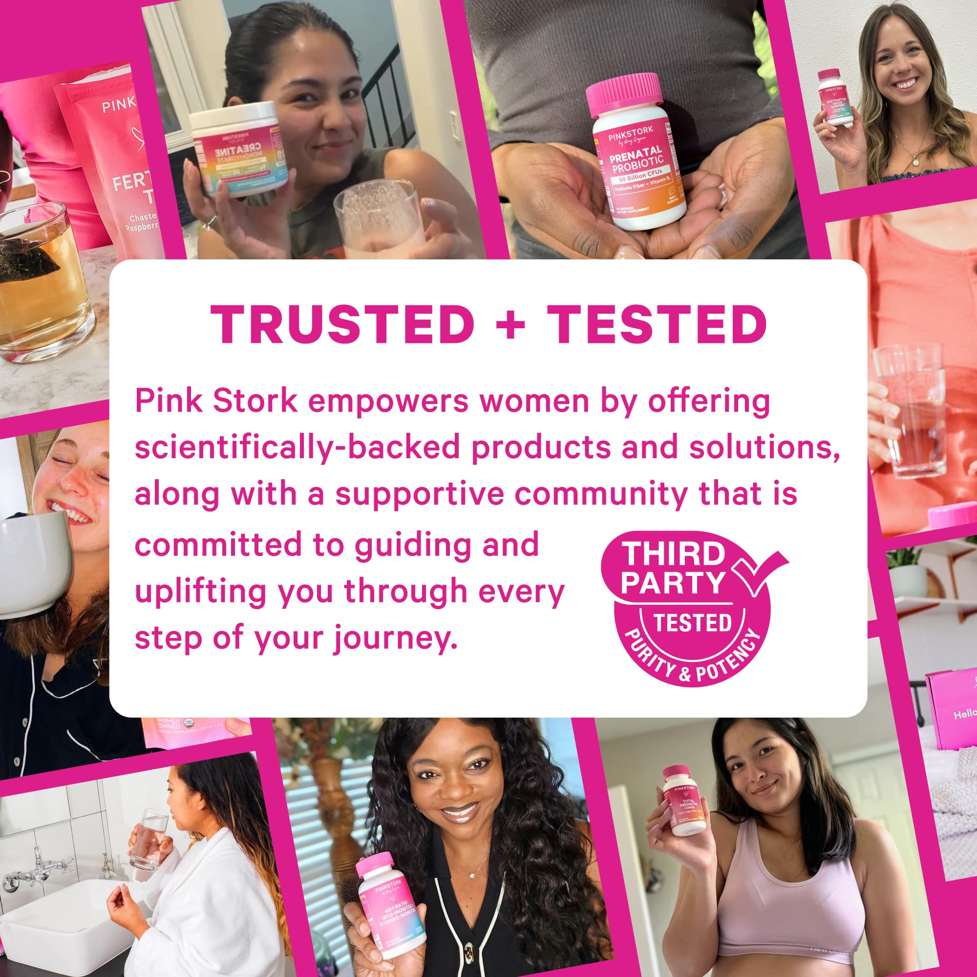 Pink Stork Postpartum Complexe B: vitamine B6, folate et B12 pour énergie.