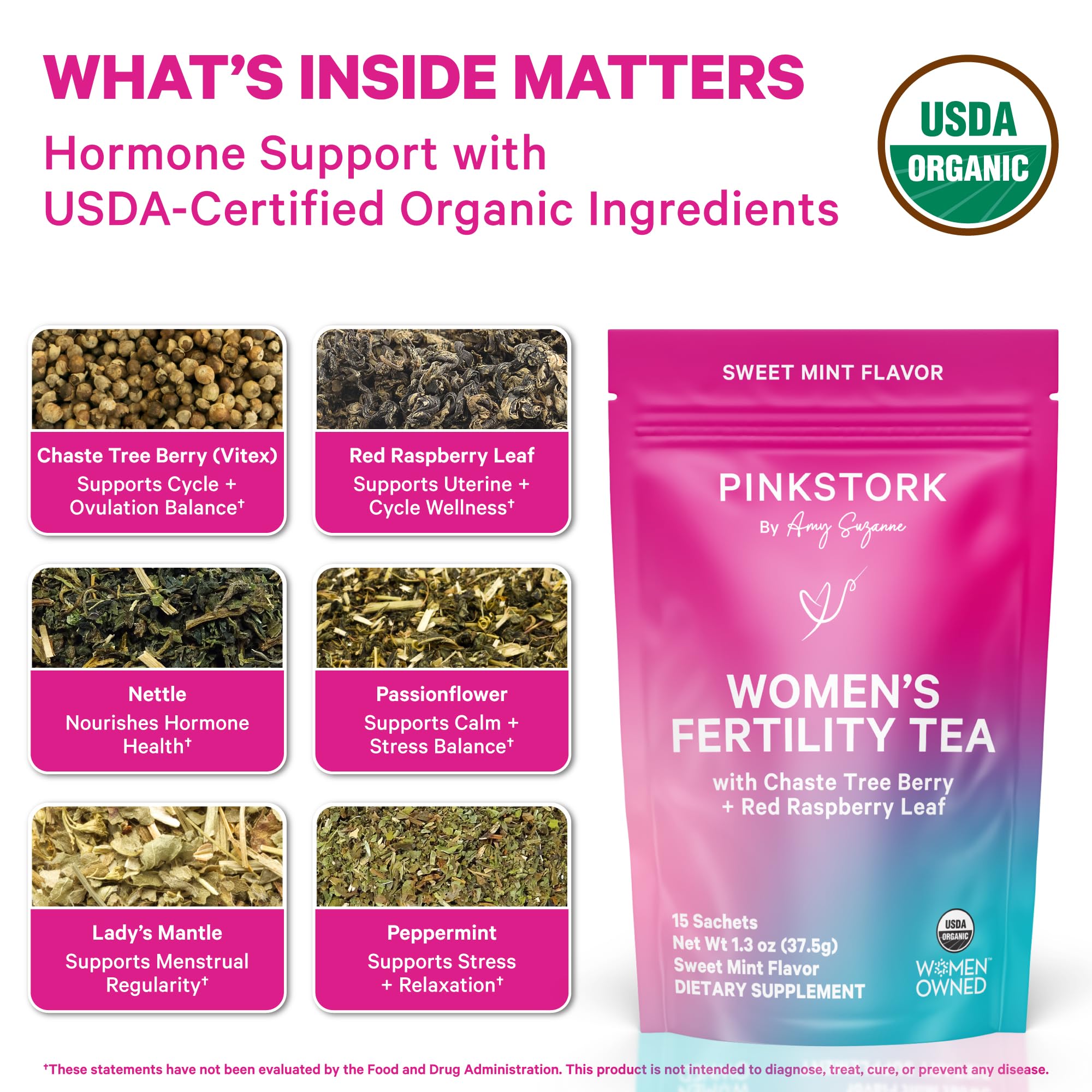 Pink Stork sachet tisane fertilité menthe: pratique à emporter et facile à préparer.