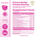 Dose quotidienne de Pink Stork Total Prénatal, deux gélules faciles à avaler.