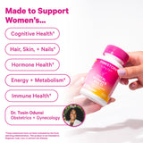 Pink Stork Total Women's Multivitamin — étiquette nutritionnelle claire pour choix éclairés.