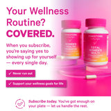 Pink Stork Total Women's Multivitamin — vitamines essentielles visibles dans la formule.