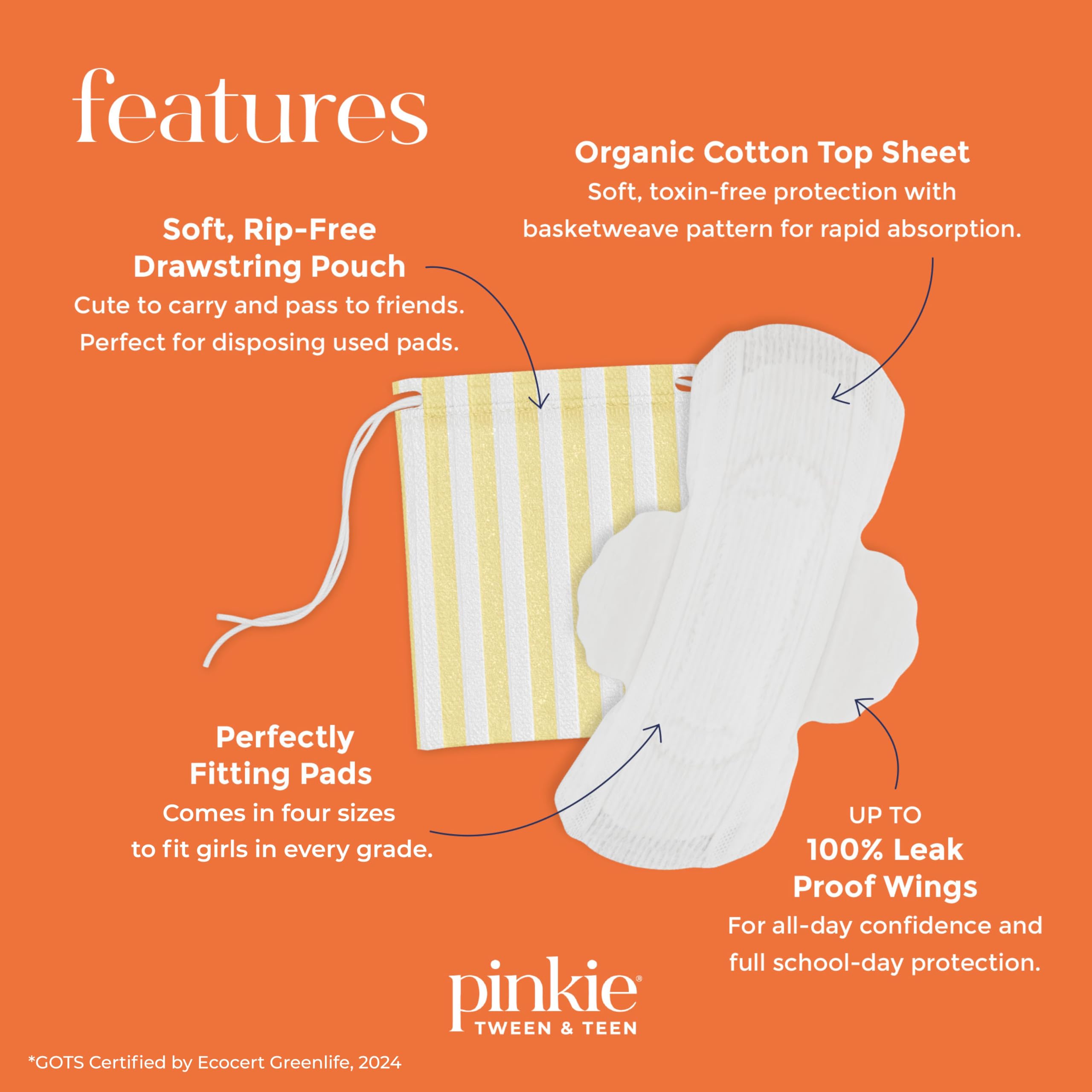 Topsheet coton biologique des protège-slips Pinkie Mini.