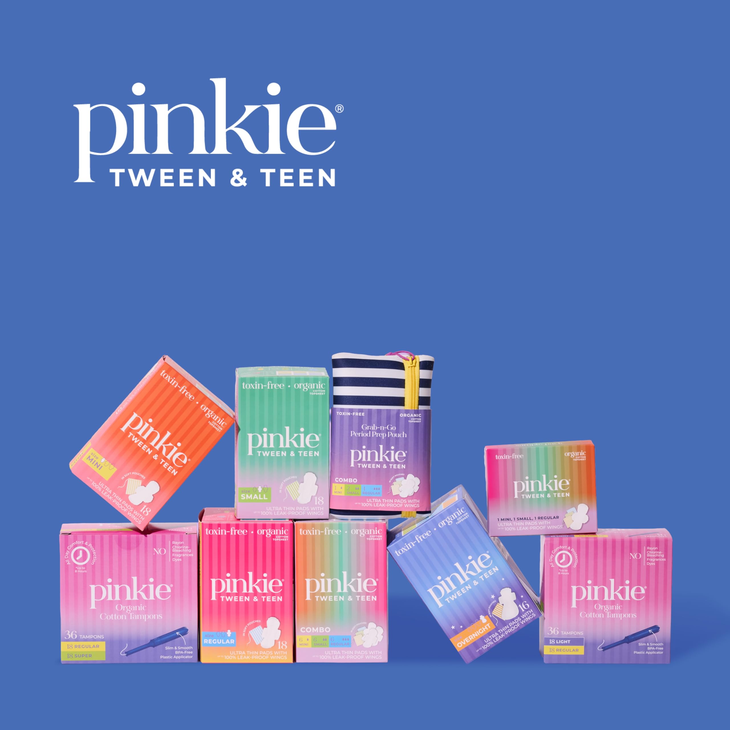 Pinkie Period Starter Pads adolescentes actives, solution adaptée et pratique