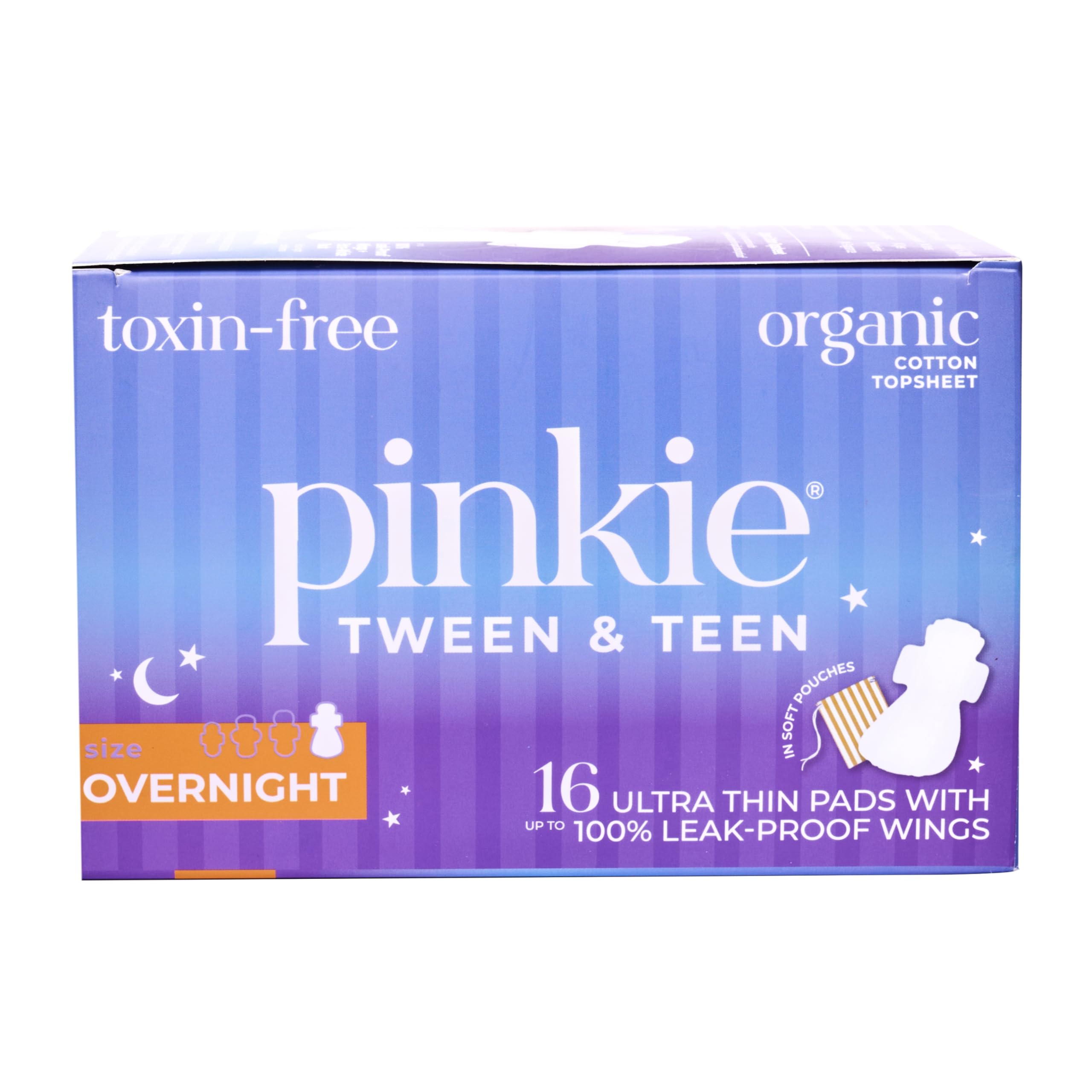 Pinkie Period Starter Pads longueur 28,5 cm offrant protection nocturne pour nuits calmes